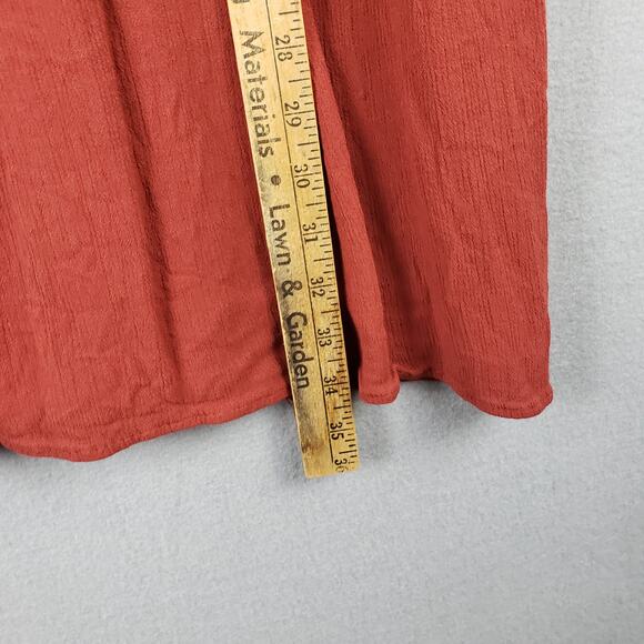 Maurices Size XS Strappy Back Mini Dress Burnt Orange Embroidered Trim Boho Fall - Picture 7 of 11